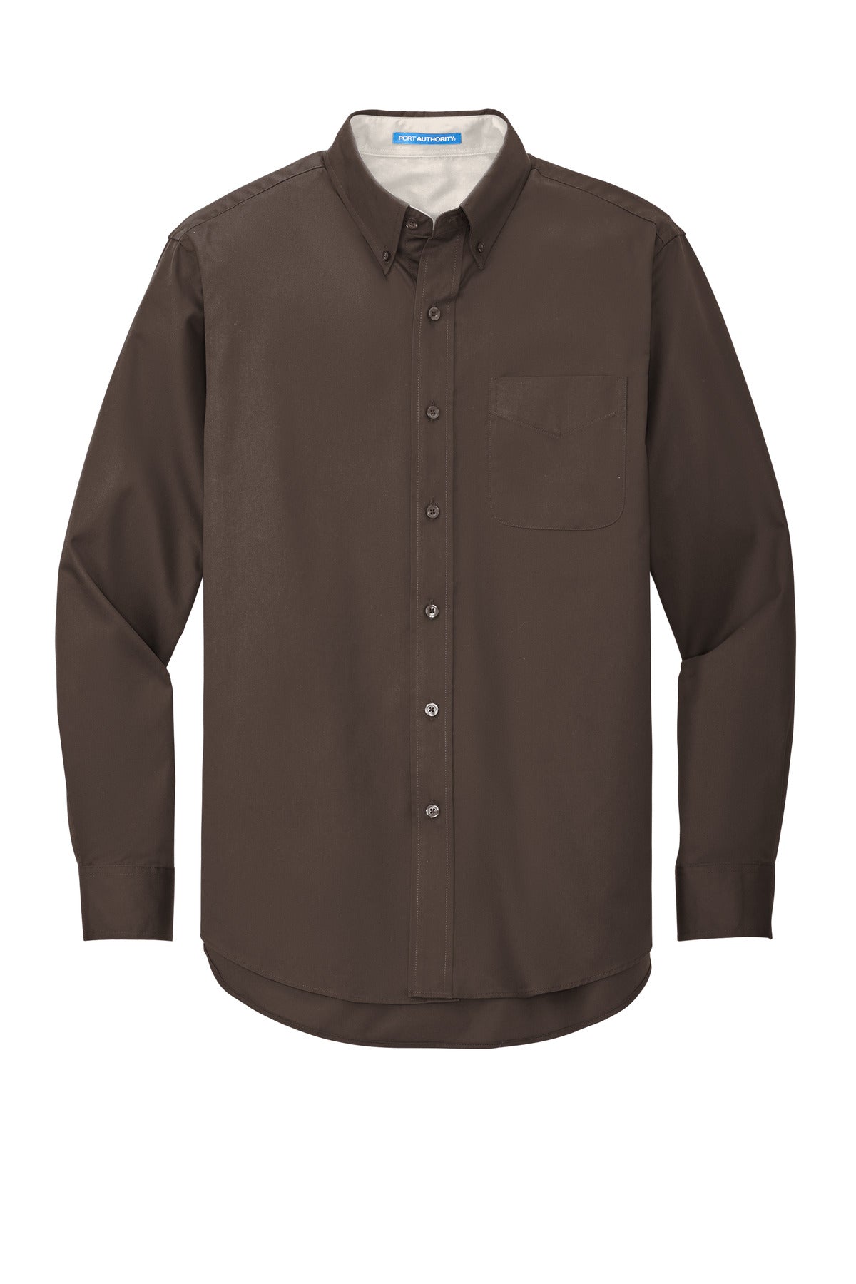 Front View of Coffee Bean/St Port Authority Long Sleeve Easy Care Shirt S608