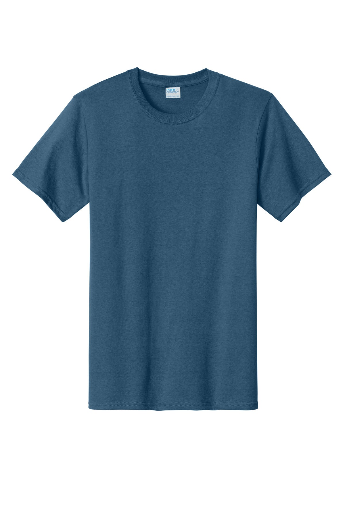 Front View of Colonial Blue Port & Co Tall Essential Tee. PC61T