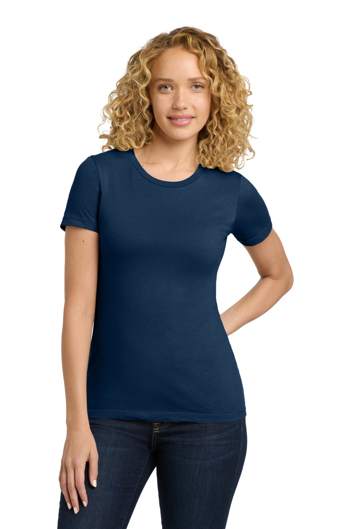 Front View of CooBlue Next Level Apparel Women's Cotton Tee. NL3900