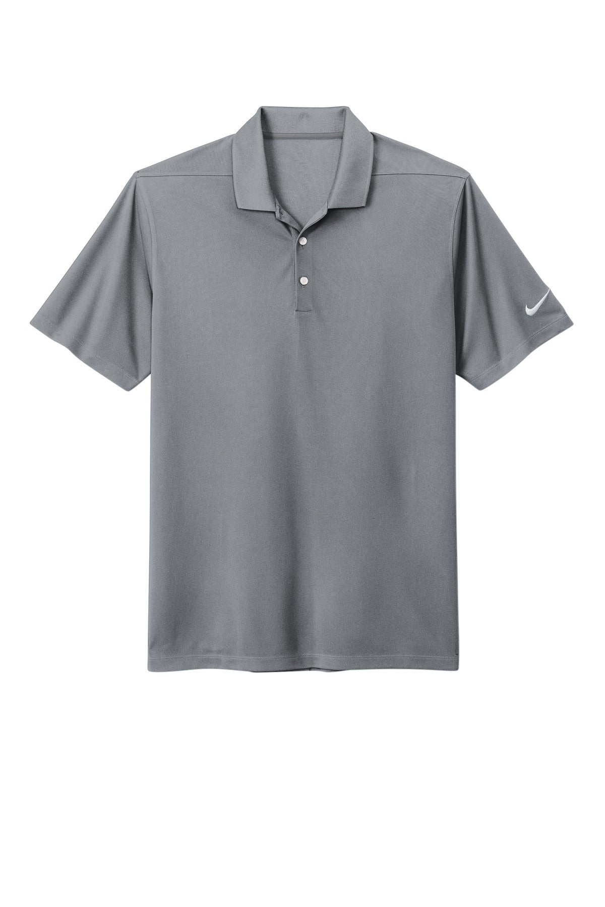 Front View of CoolGrey Nike Dri-FIT Micro Pique 2.0 Polo NKDC1963