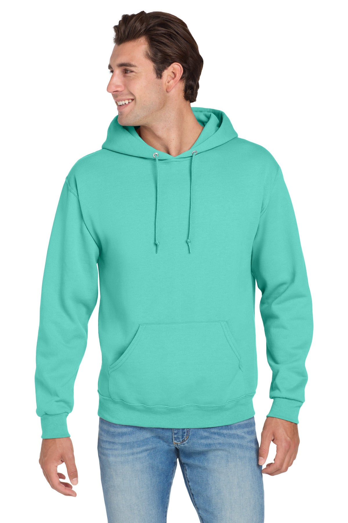 Front View of CoolMint Jerzees NuBlend Pullover Hooded Sweatshirt. 996M