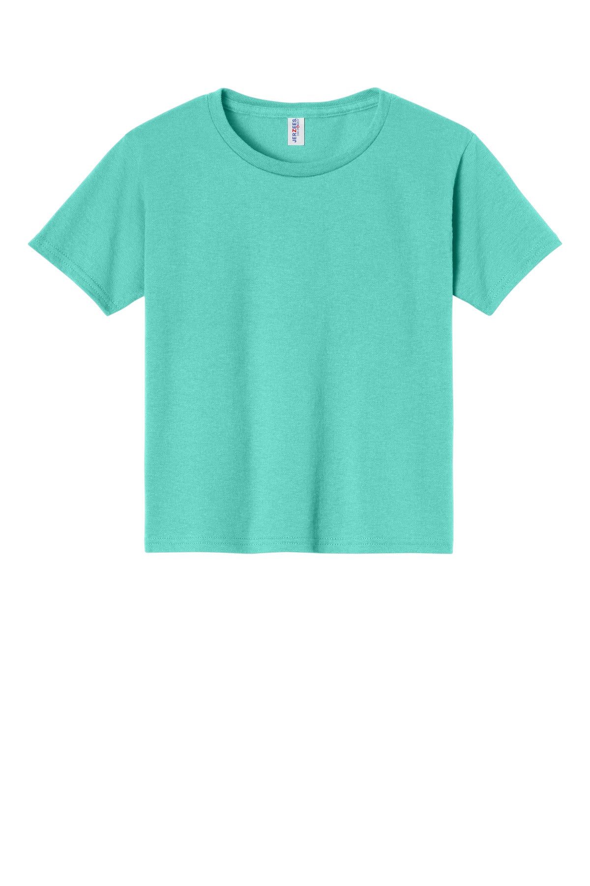Front View of CoolMint Jerzees - Youth Dri-Power 50/50 Cotton/Poly T-Shirt. 29B