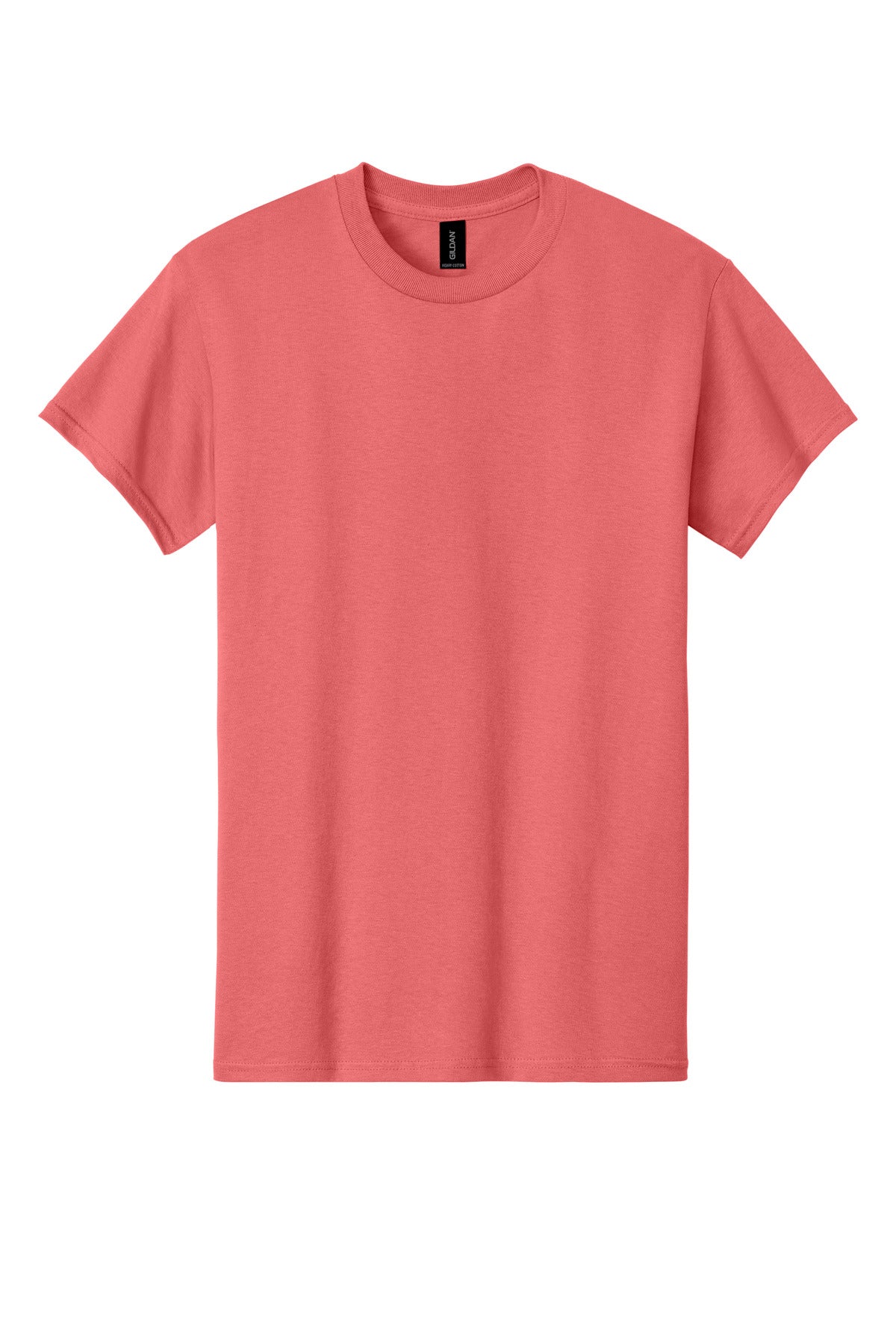 Front View of Coral Silk Gildan - Heavy Cotton 100% Cotton T-Shirt. 5000
