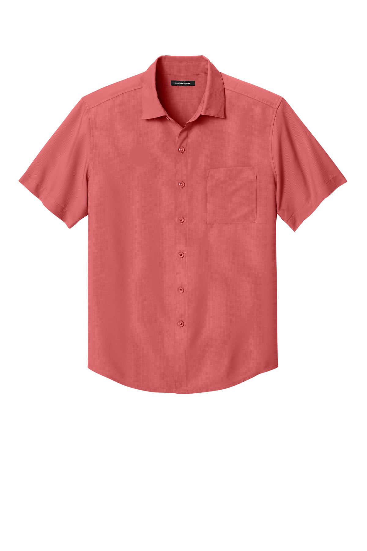 Front View of CoralReef Port Authority Short Sleeve UV Dockside Shirt W963