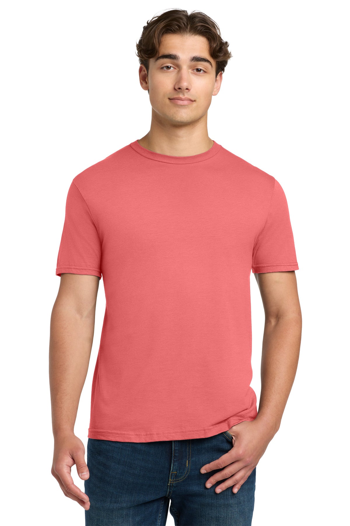 Front View of CoralSilk Gildan Softstyle T-Shirt. 64000