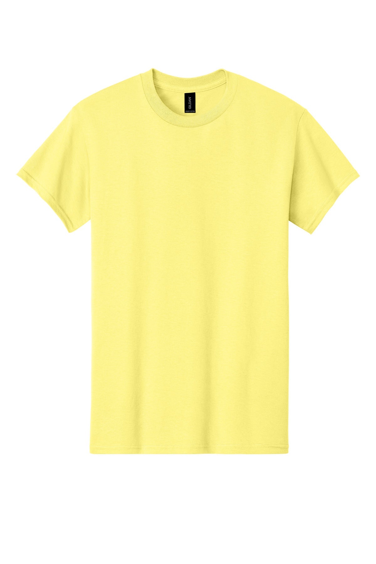 Front View of Cornsilk Gildan - Heavy Cotton 100% Cotton T-Shirt. 5000