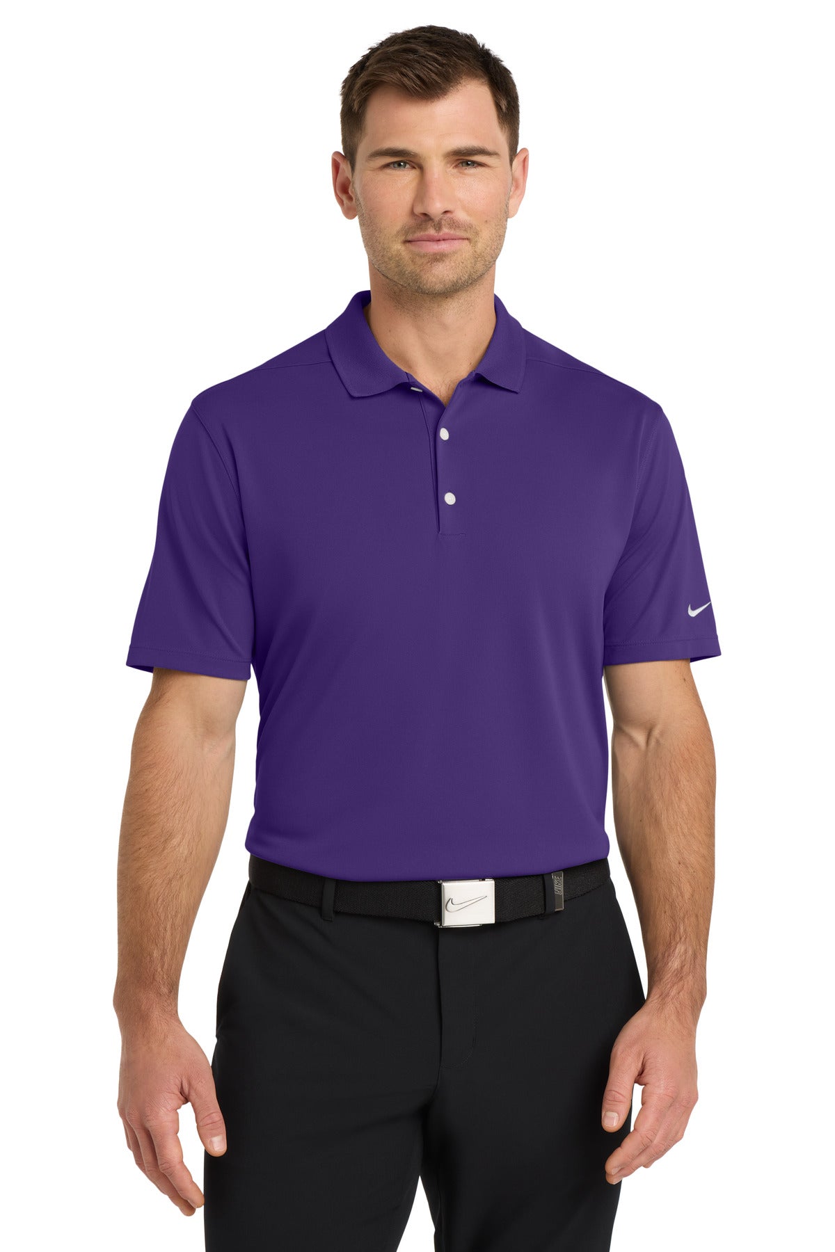 Front View of CourtPrpl Nike Dri-FIT Micro Pique 2.0 Polo NKDC1963