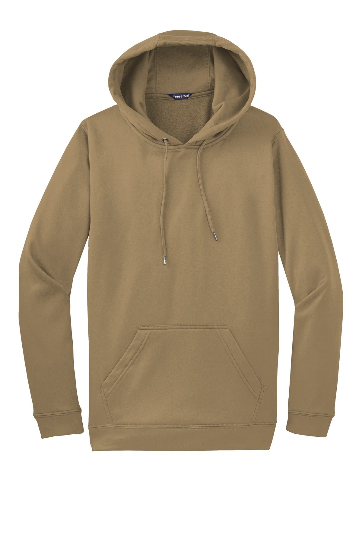 Front View of Coyote Brown Sport-Tek Sport-Wick Fleece Hooded Pullover. F244