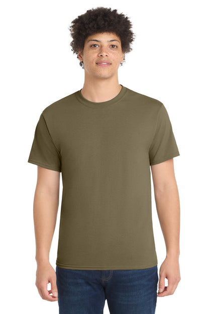 Front View of CoyoteBrn Port & Co Core Blend Tee. PC55