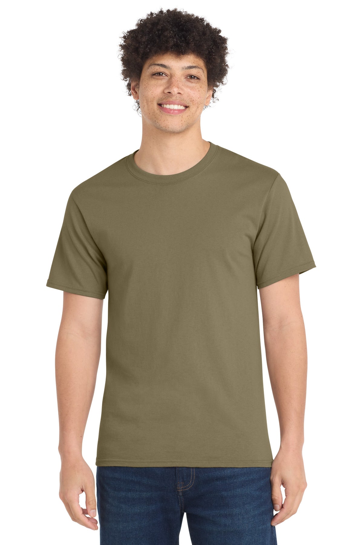 Front View of CoyoteBrn Port & Co Essential Tee. PC61