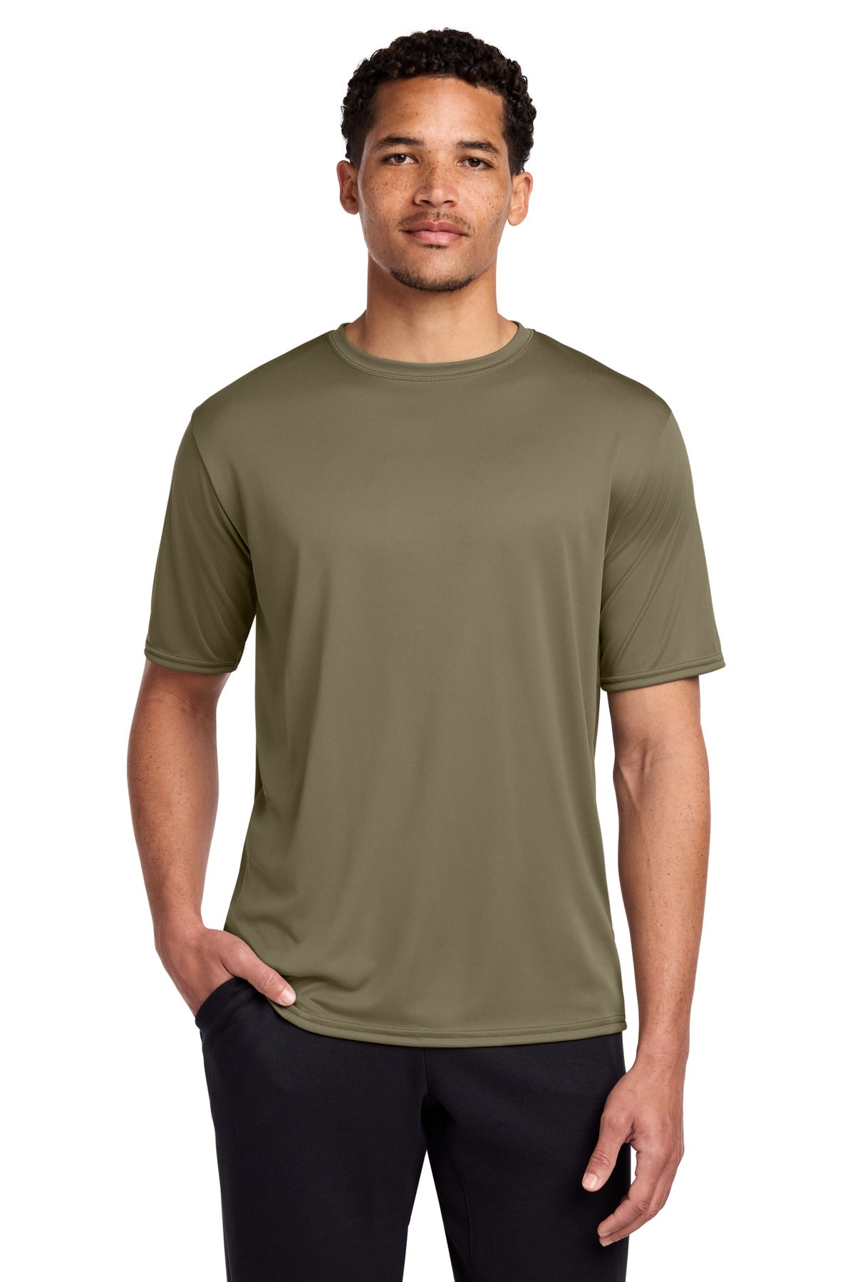 Front View of CoyoteBrn Port & Co Performance Tee. PC380