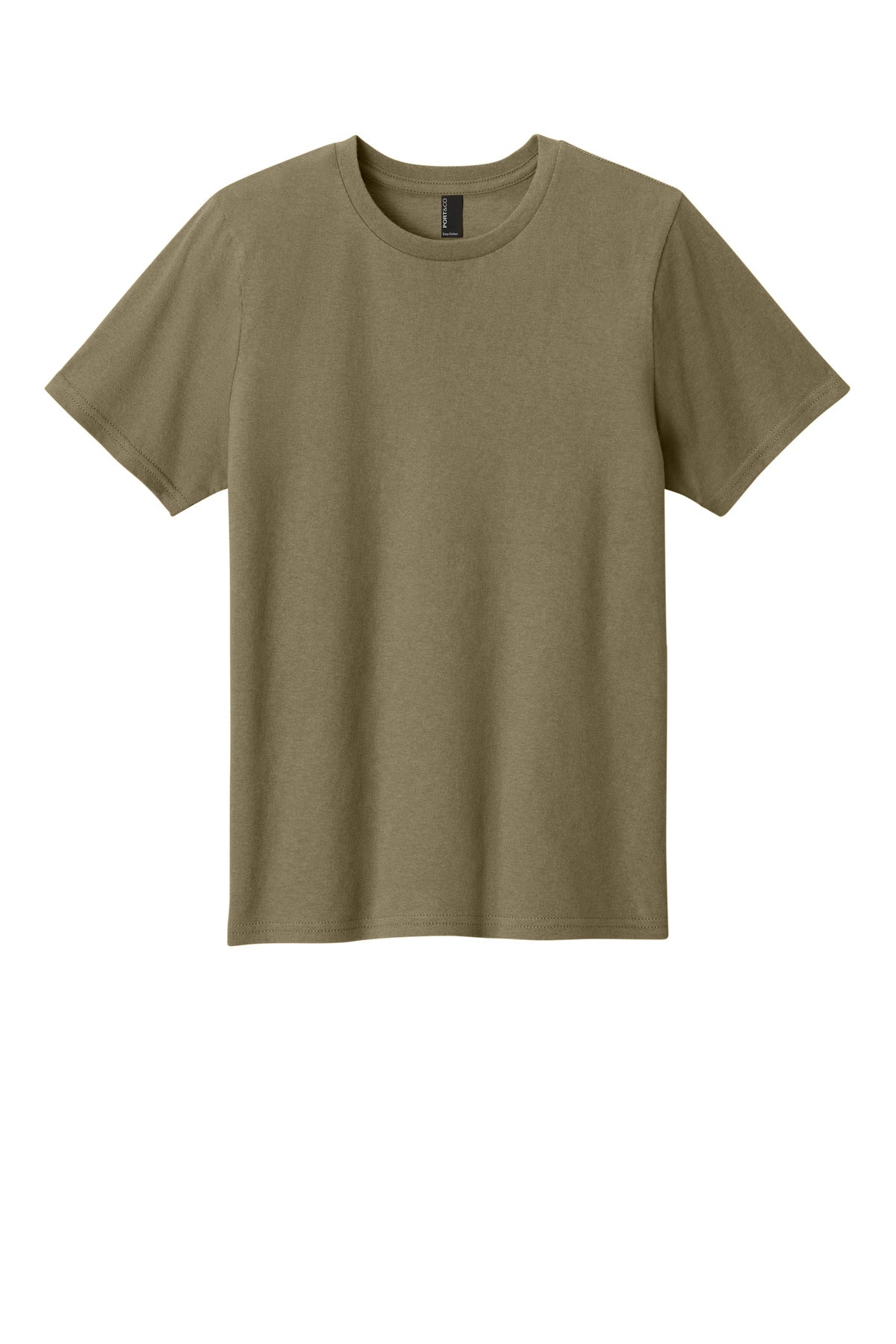 Front View of CoyoteBrn Port & Co Youth Easy Cotton Tee PC43Y