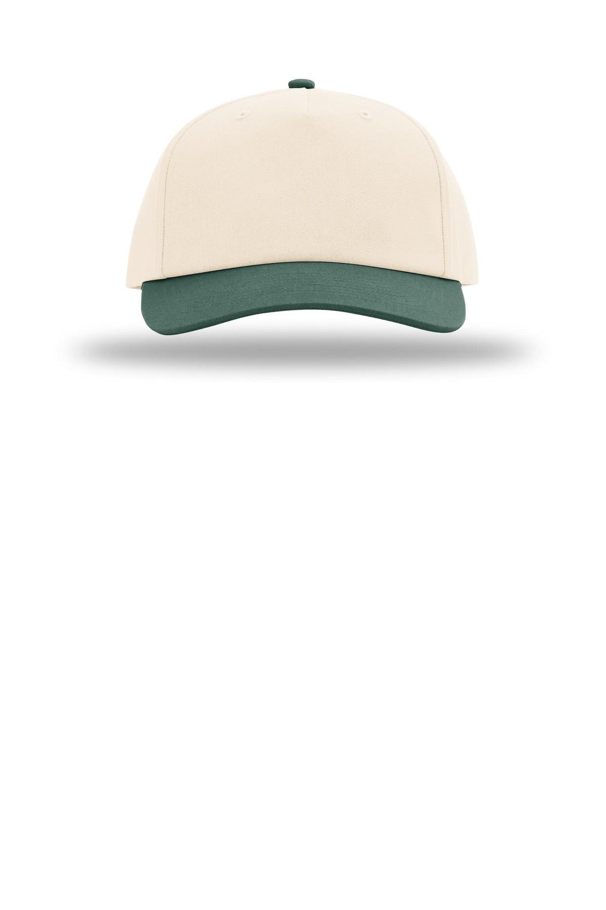 Front View of Cr/Cr/DkGn Richardson 5-Panel Relaxed Gramps 356