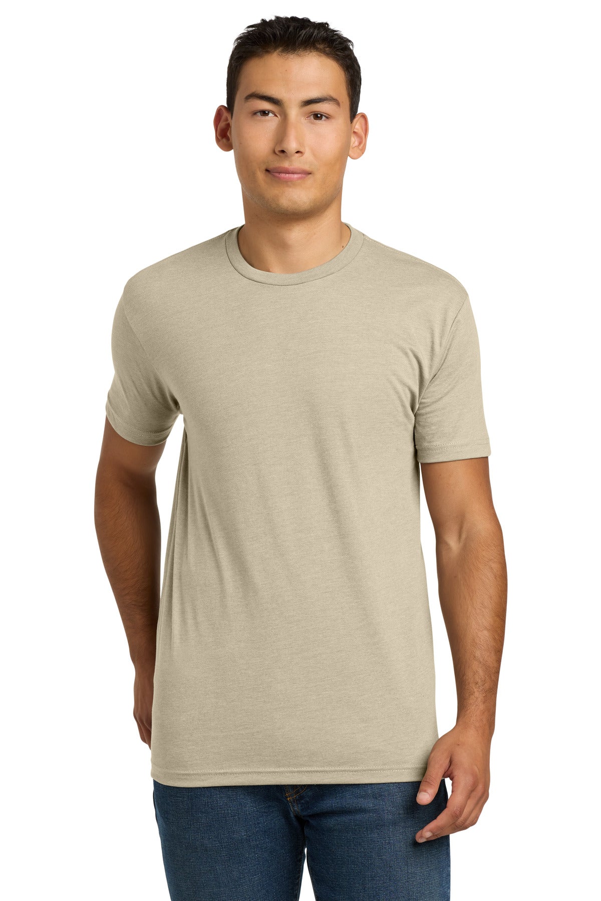 Front View of Cream Next Level Apparel Adult CVC Tee. NL6210