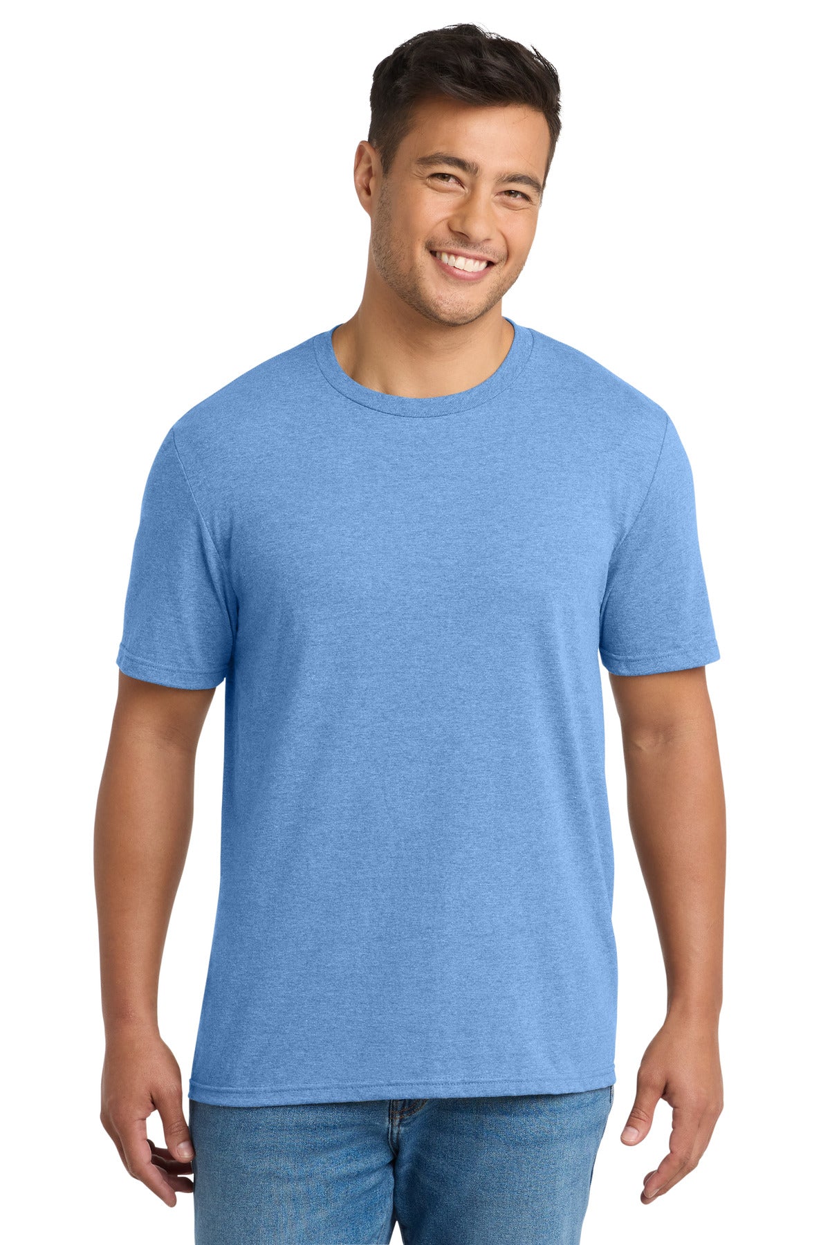 Front View of CrlnaBlHtr Port & Co Tri-Blend Tee. PC330