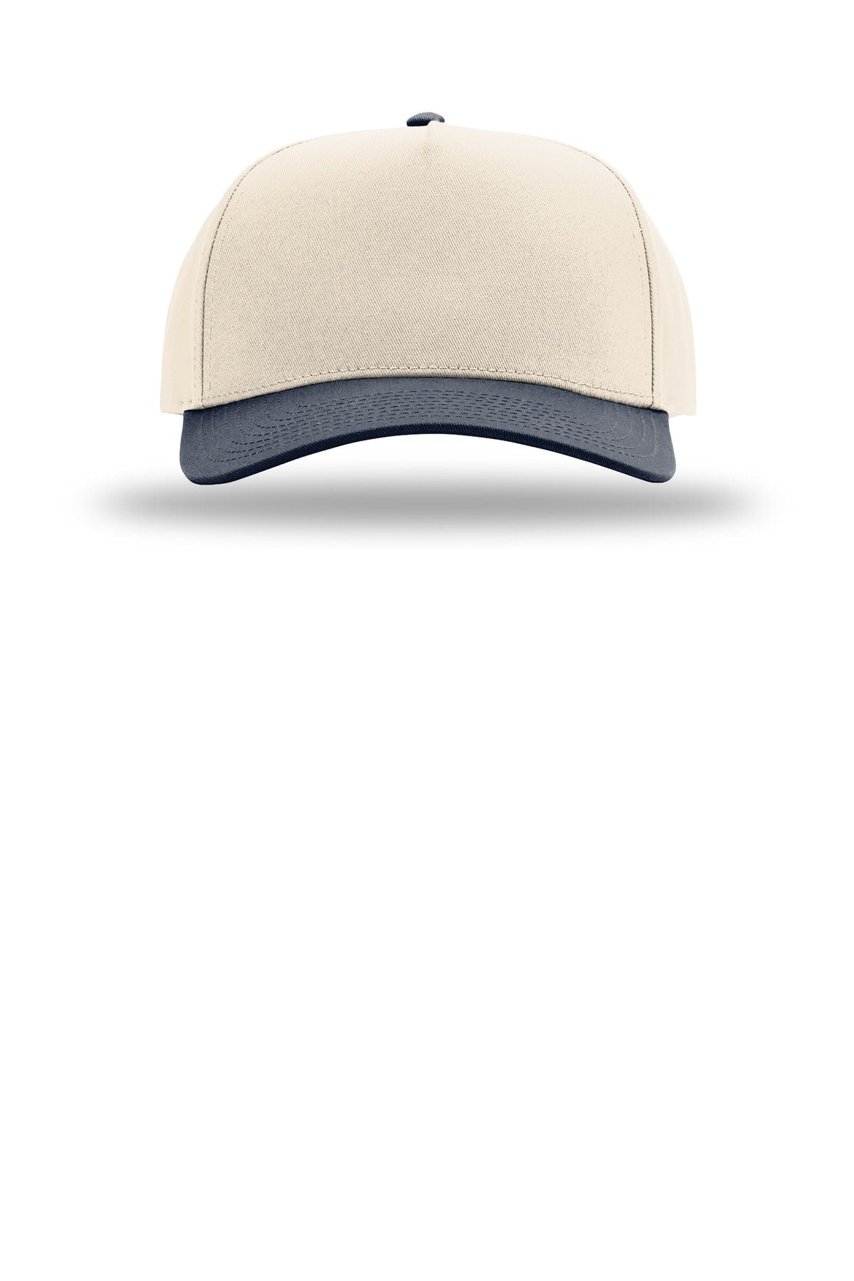 Front View of Crm/Crm/Nv Richardson Full Fabric 5-Panel Champ 323FPC