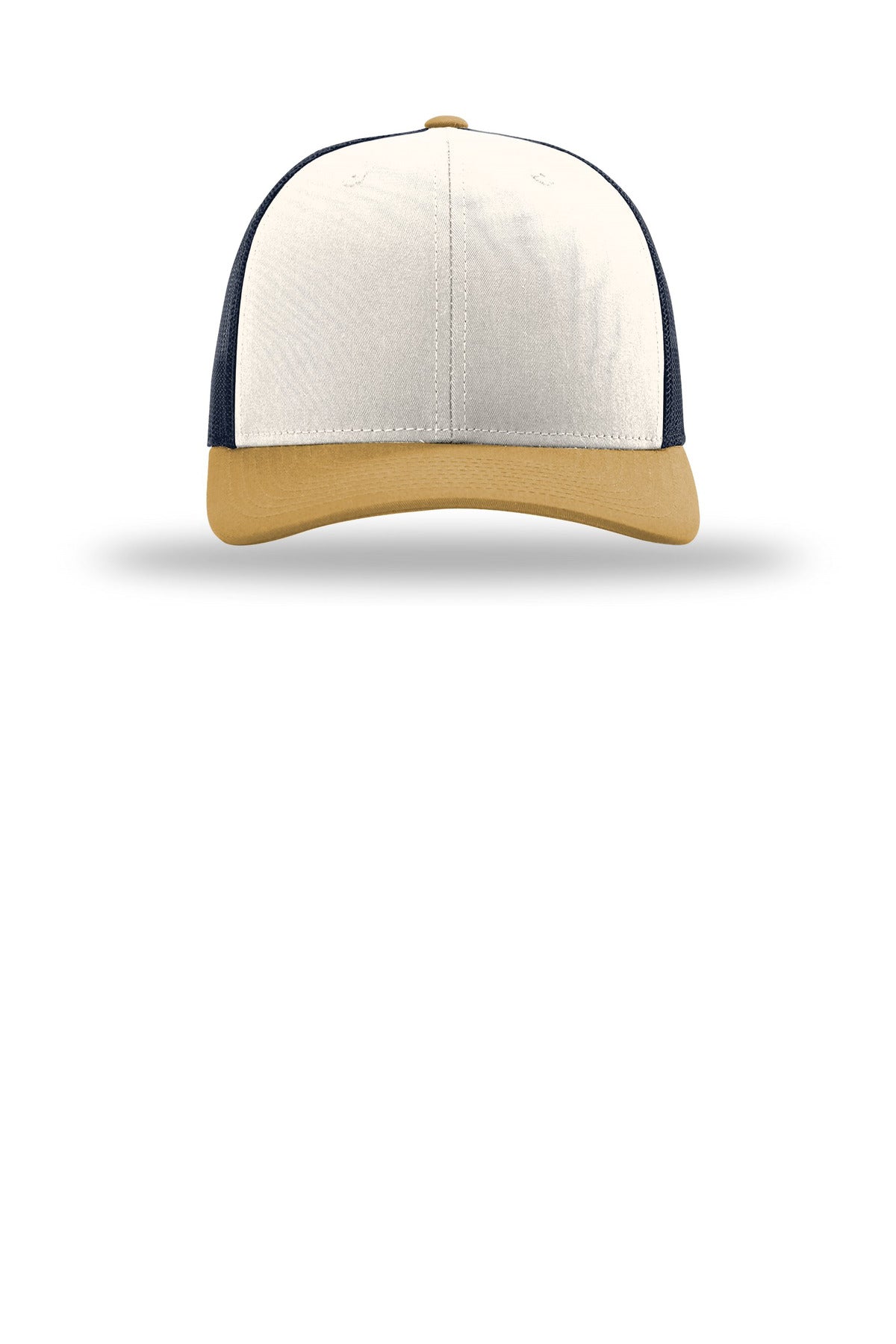 Front View of Cr/Nv/AbGd Richardson Trucker Cap 112