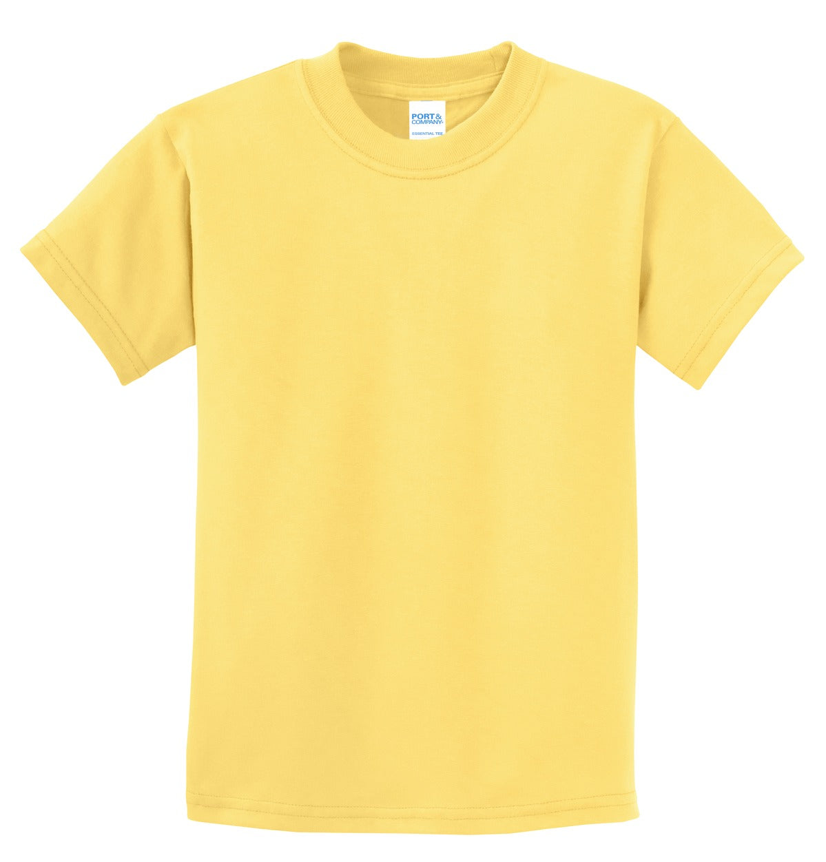 Front View of Daffodil Port & Co Youth Essential Tee. PC61Y