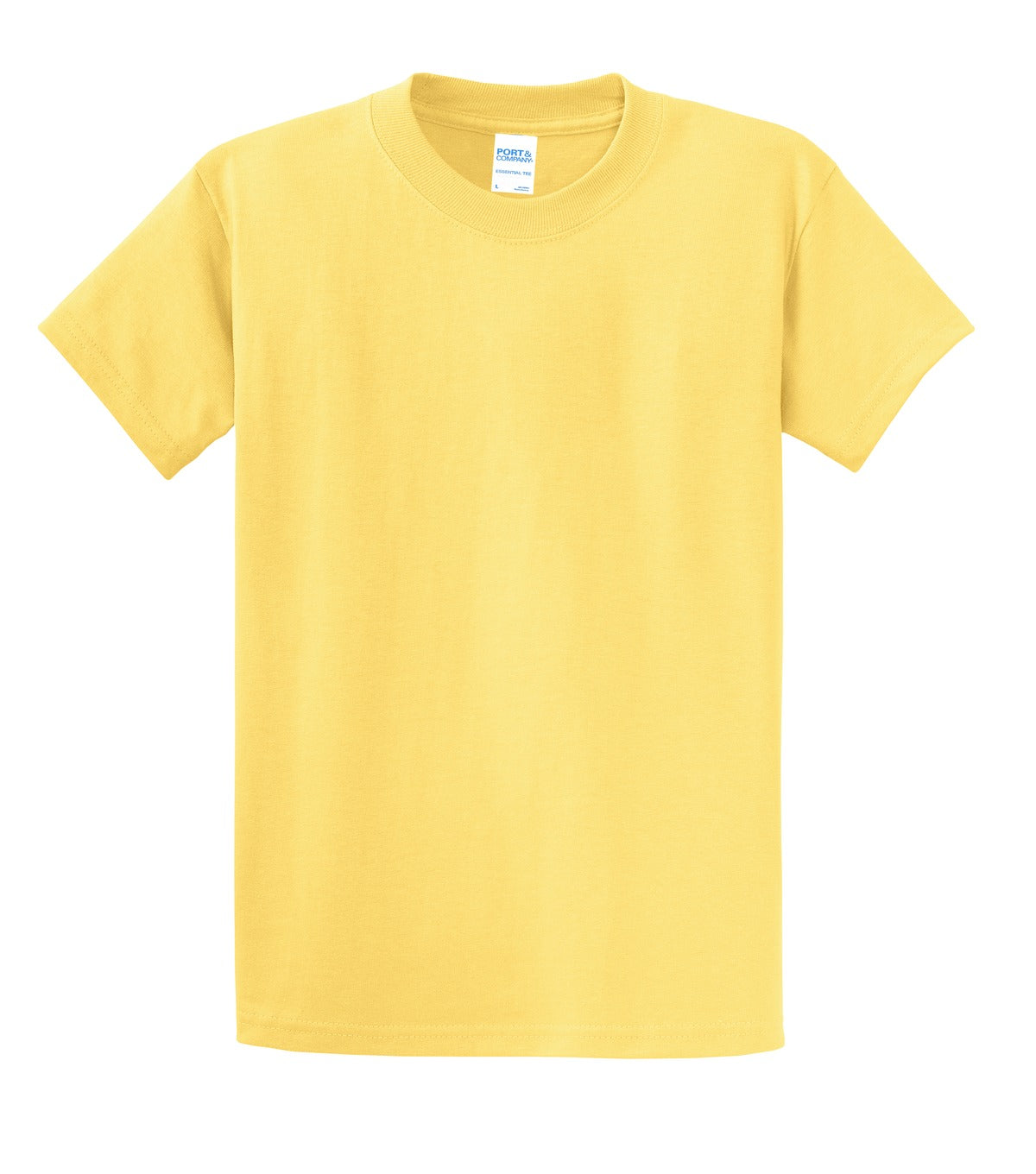 Front View of Dafodil Yellow Port & Co Essential Tee. PC61