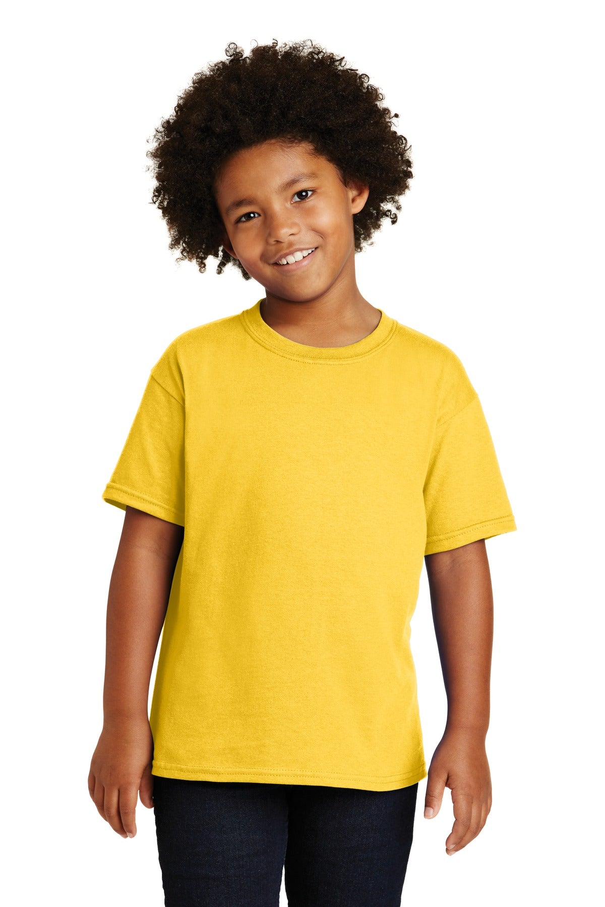 Front View of Daisy Gildan - Youth Heavy Cotton 100% Cotton T-Shirt. 5000B