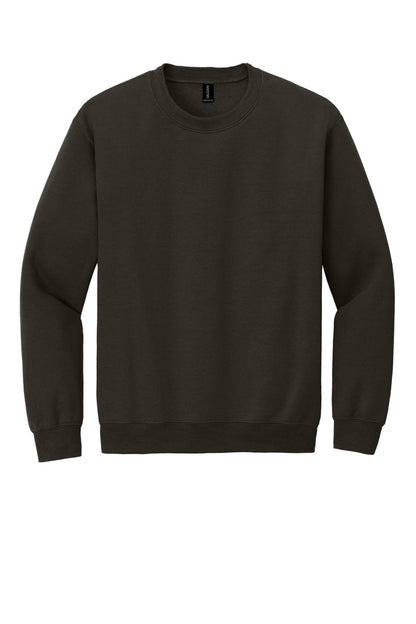 Front View of Dark Chocolate Gildan Heavy Blend Crewneck Sweatshirt. 18000