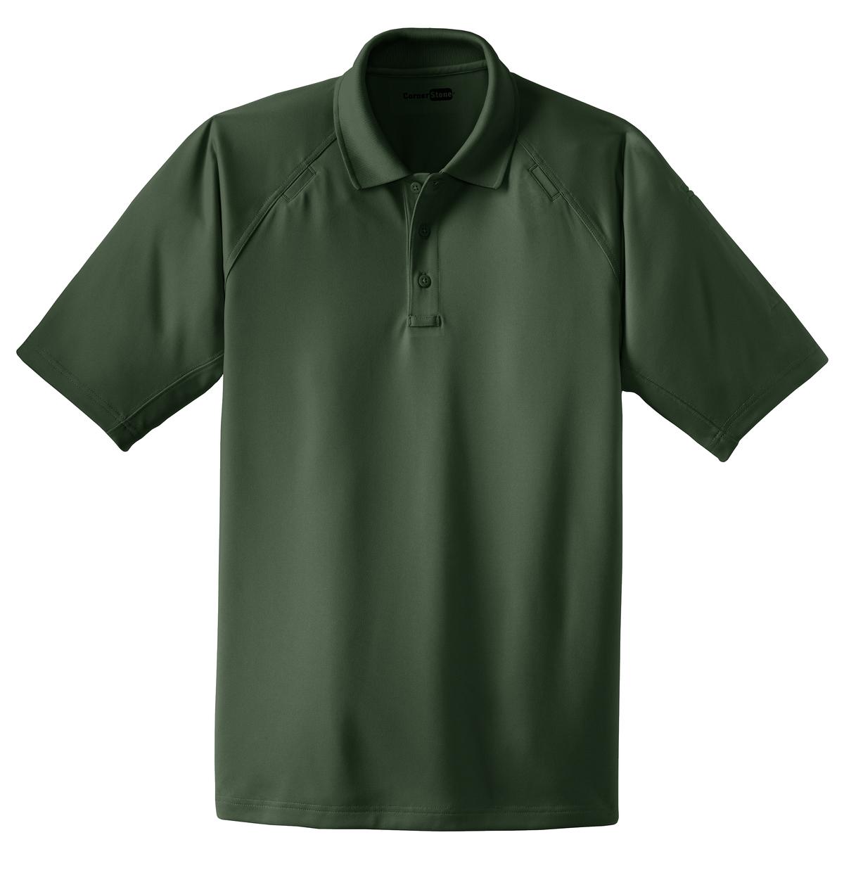Front View of Dark Green CornerStone - Select Snag-Proof Tactical Polo. CS410