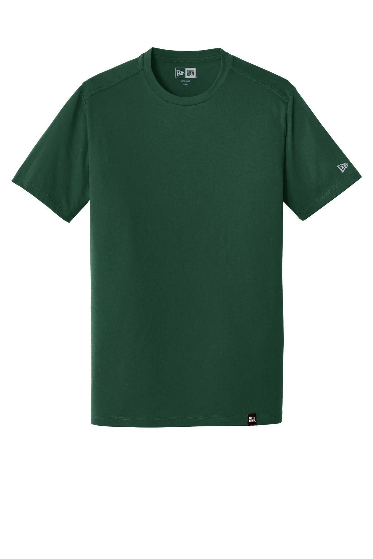 Front View of Dark Green New Era Heritage Blend Crew Tee. NEA100