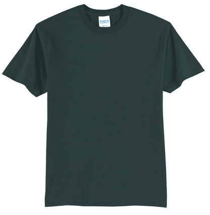 Front View of Dark Green Port & Co Core Blend Tee. PC55