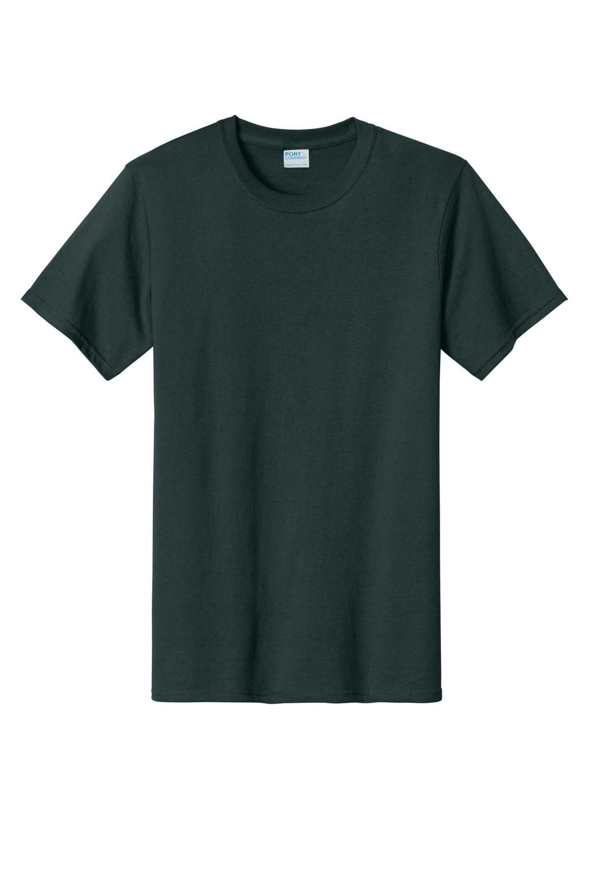 Front View of Dark Green Port & Co Tall Essential Tee. PC61T
