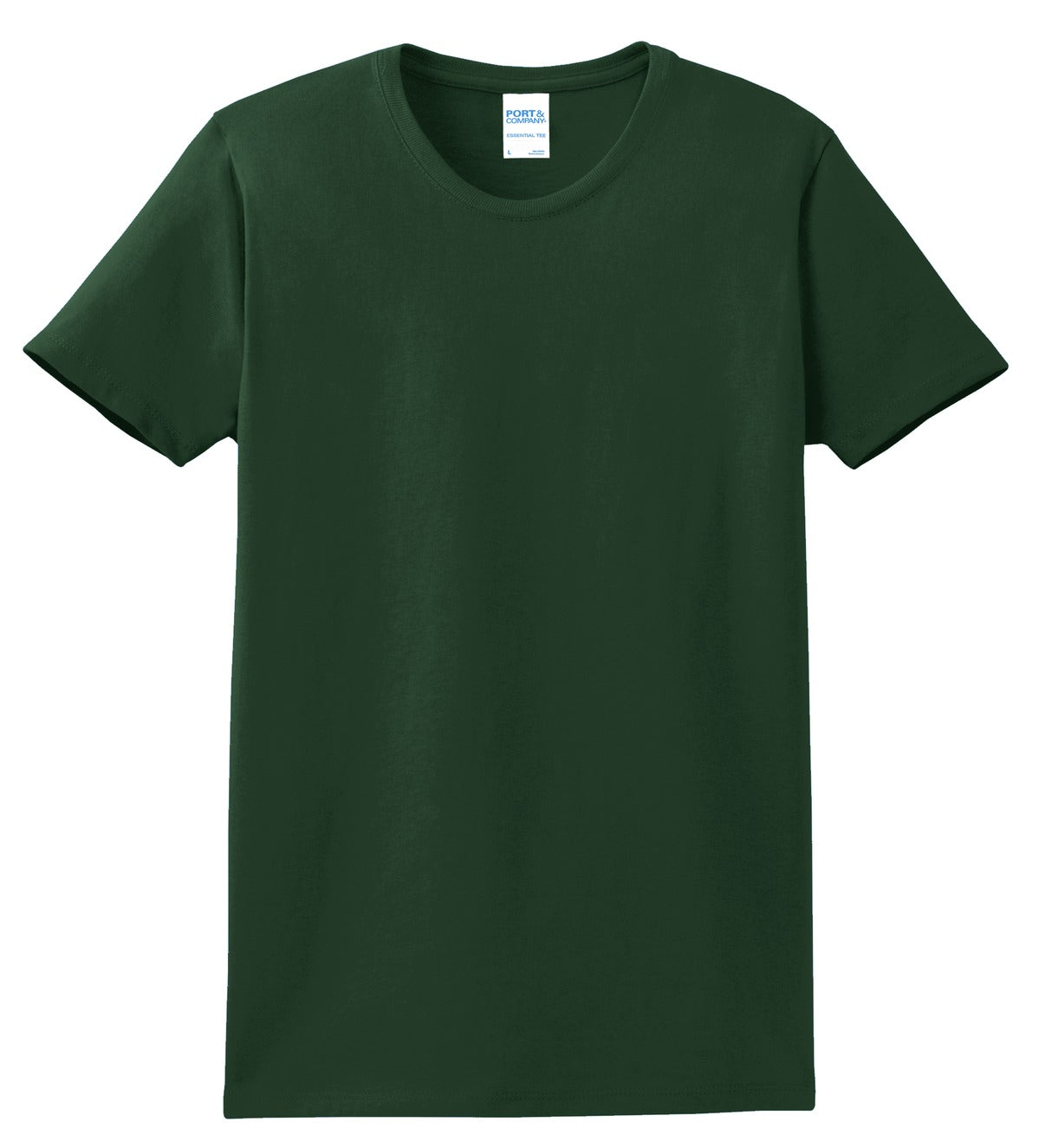 Front View of Dark Green Port & Co Women's Essential Tee. LPC61