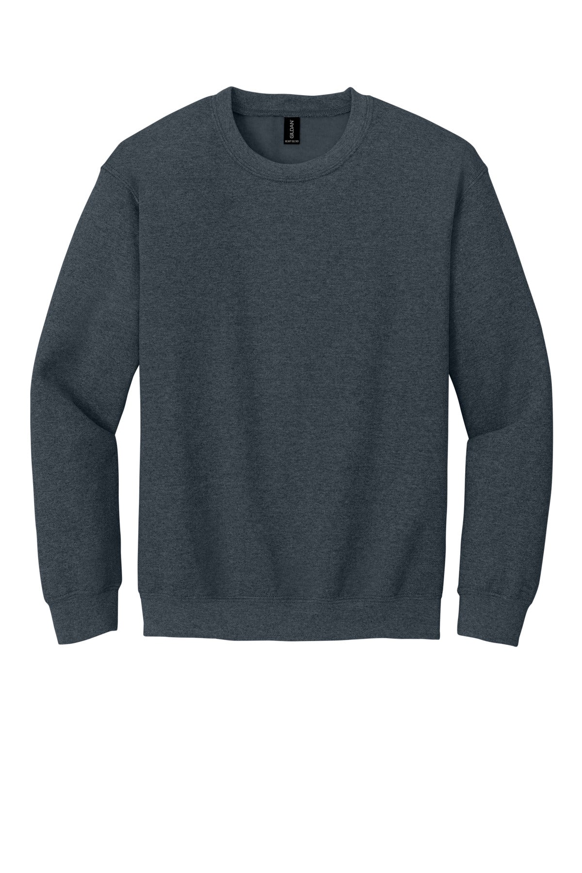 Front View of Dark Heather Gildan Heavy Blend Crewneck Sweatshirt. 18000