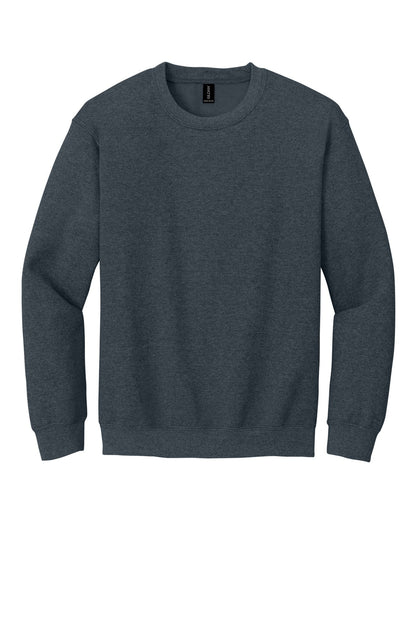Front View of Dark Heather Gildan Heavy Blend Crewneck Sweatshirt. 18000