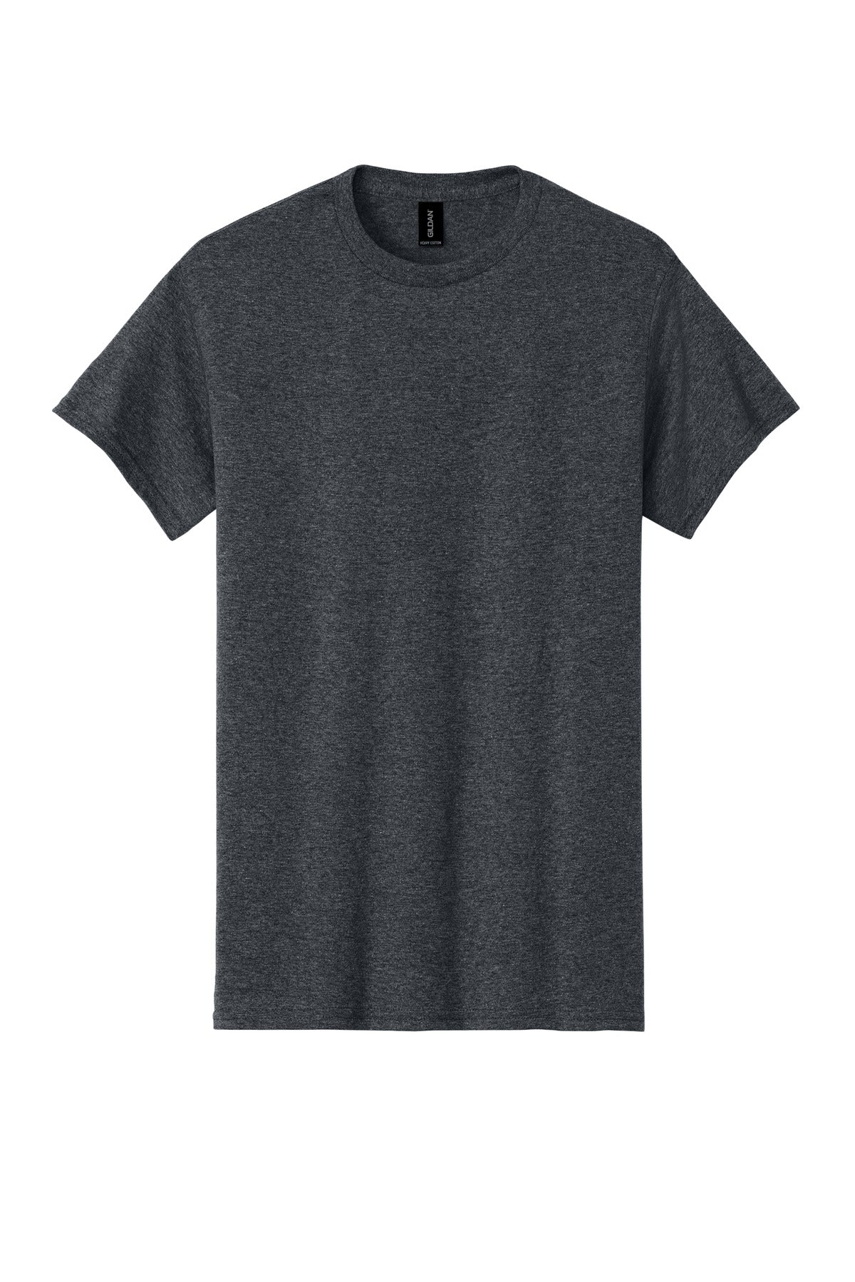 Front View of Dark Heather Gildan - Heavy Cotton 100% Cotton T-Shirt. 5000