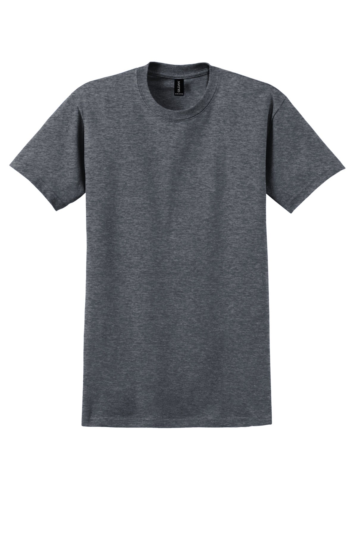 Front View of Dark Heather Gildan - Ultra Cotton 100% US Cotton T-Shirt. 2000