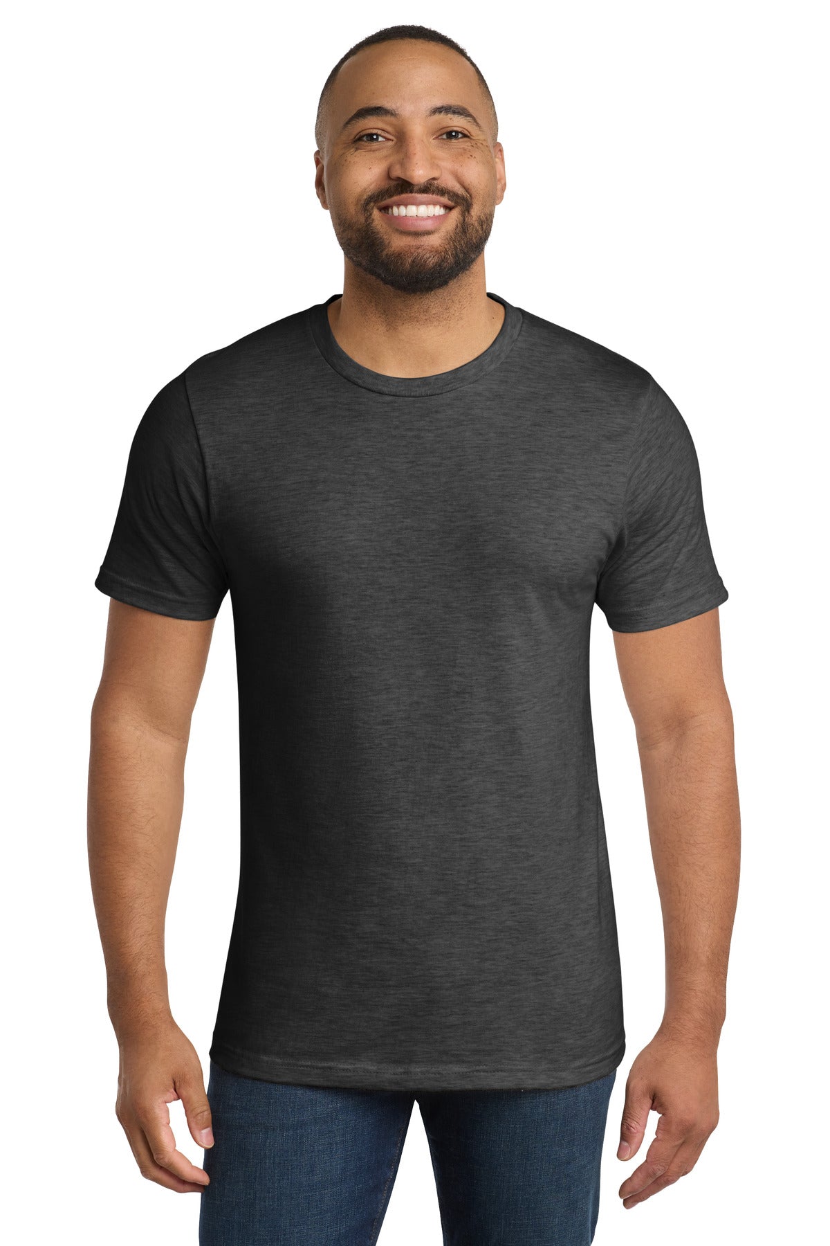 Front View of Dark Hthr Grey Port & Co Bouncer Tee PC600