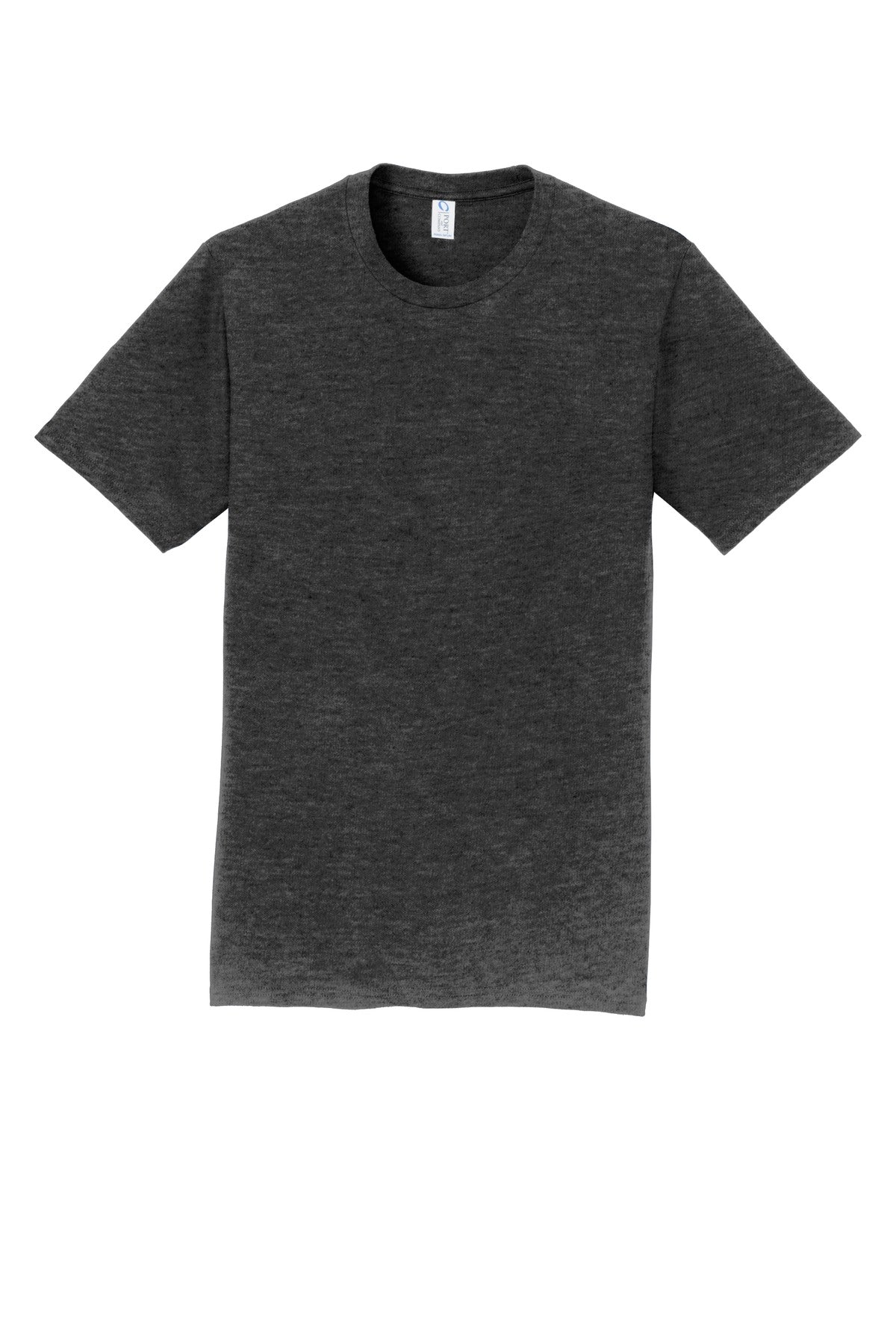 Front View of Dark Hthr Grey Port & Co Fan Favorite Tee. PC450