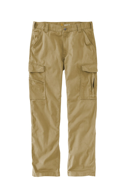 Front View of Dark Khaki Carhartt Rugged Flex Rigby Cargo Pant CT103574