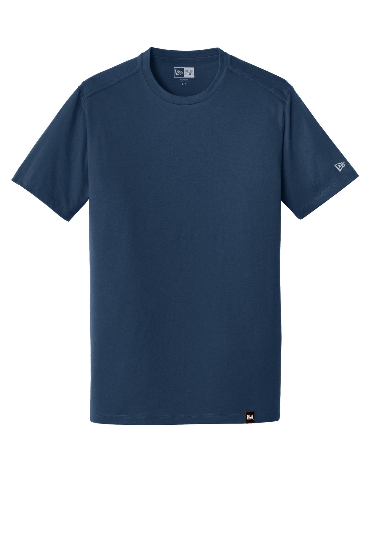 Front View of Dark Royal New Era Heritage Blend Crew Tee. NEA100