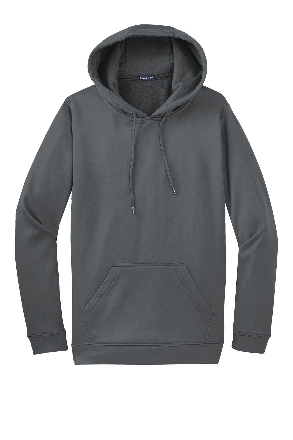 Front View of Dark Smoke Gry Sport-Tek Sport-Wick Fleece Hooded Pullover. F244