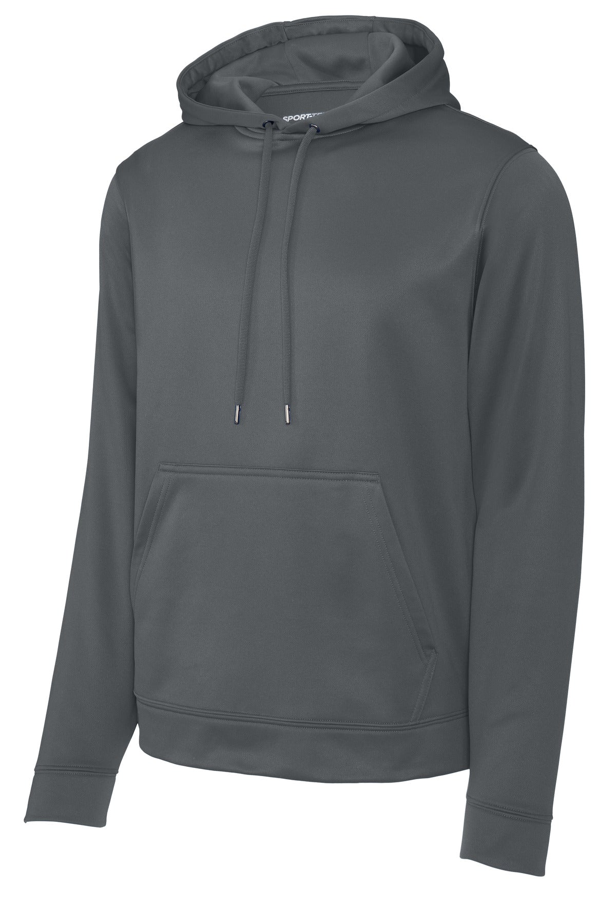 Front View of Dark Smoke Gry Sport-Tek Sport-Wick Fleece Hooded Pullover. F244
