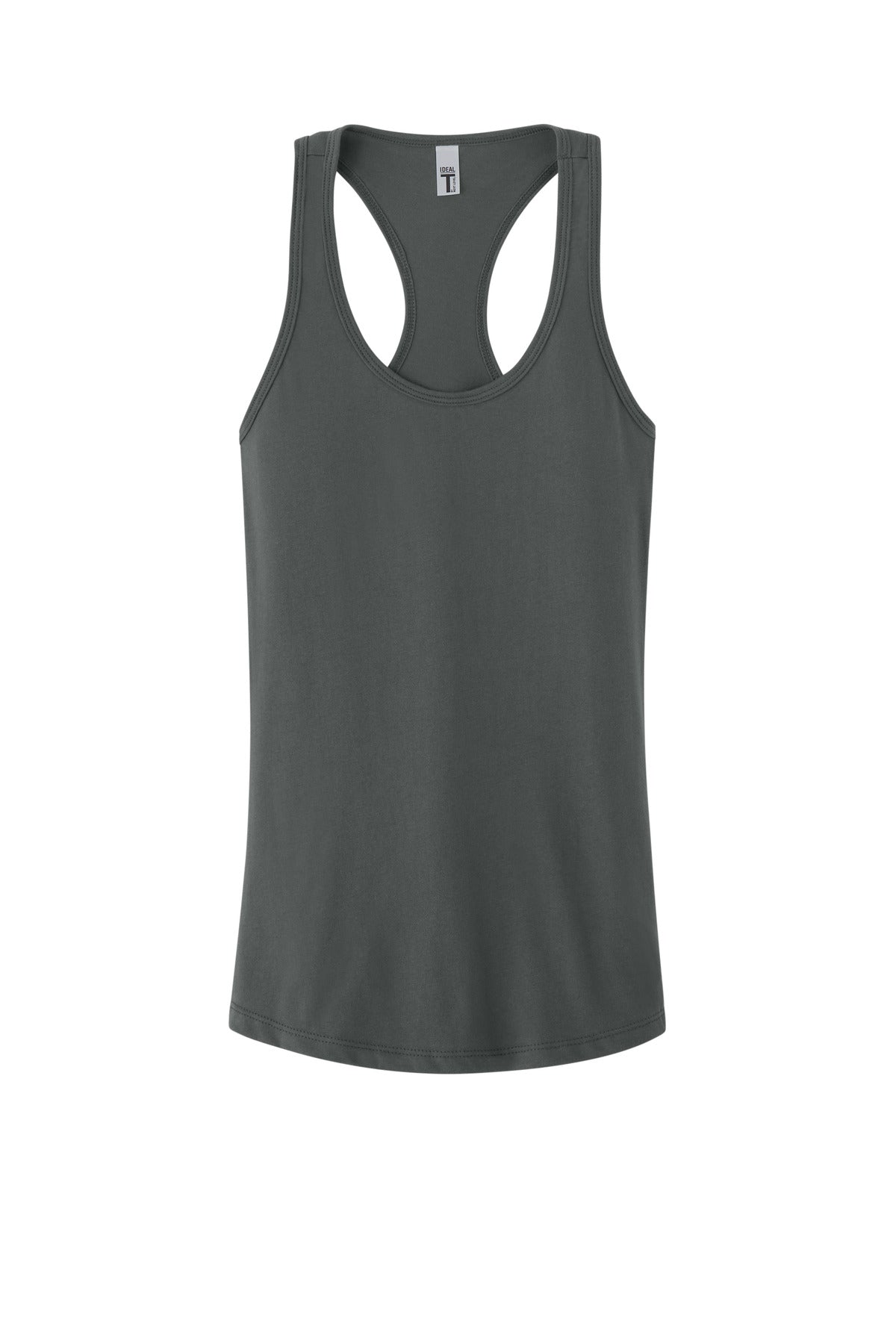 Front View of DarkGray Next Level Apparel Women's Ideal Racerback Tank NL1533