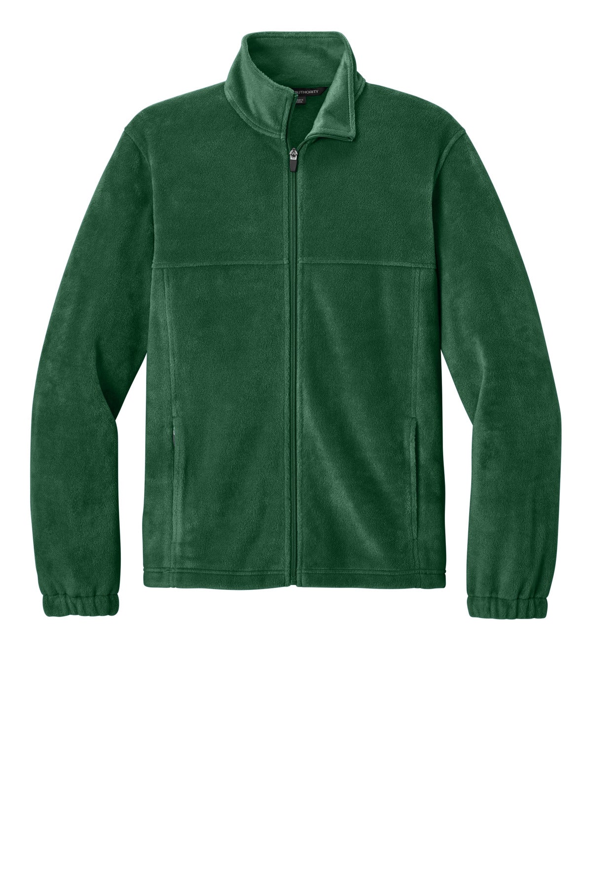 Front View of DarkGreen Port Authority Plush Fleece Full-Zip Jacket F190