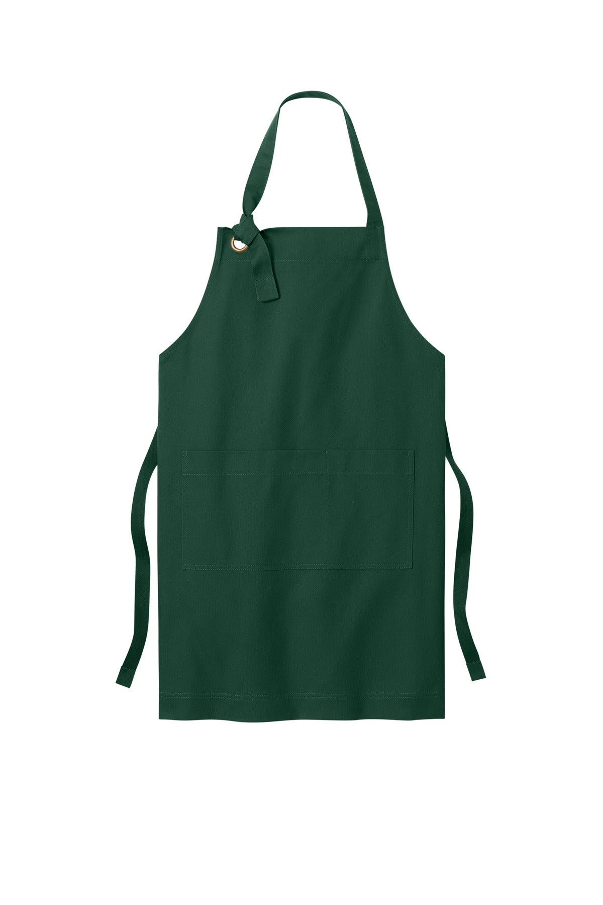 Front View of DarkGreen Port Authority Signature Heavy Twill Bib Apron A900