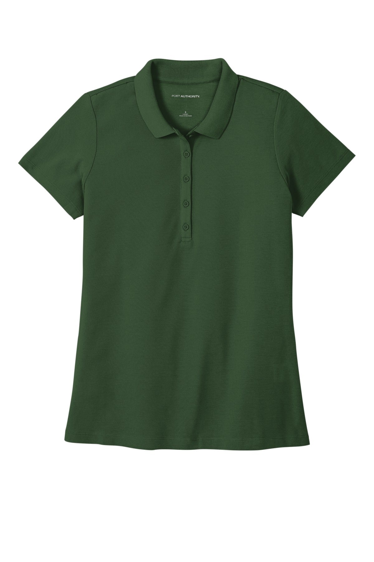 Front View of DarkGreen Port Authority Women's SuperPro React Polo. LK810