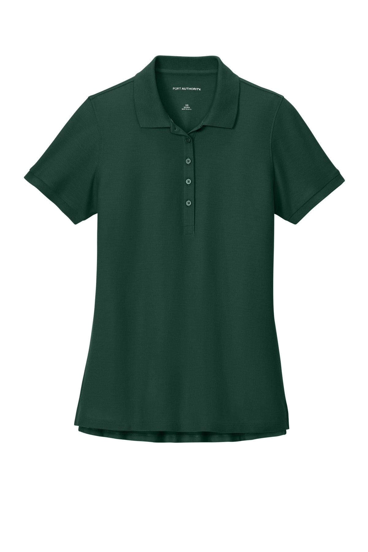 Front View of DarkGreen Port Authority Women's Wearever Signature Pique Polo LK200