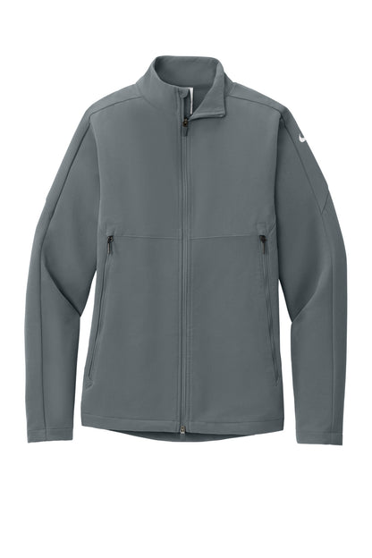 Front View of DarkGrey Nike Full-Zip Soft Shell Jacket NKHM7926