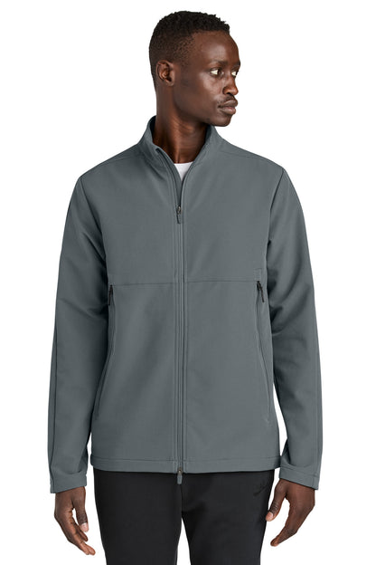 Front View of DarkGrey Nike Full-Zip Soft Shell Jacket NKHM7926