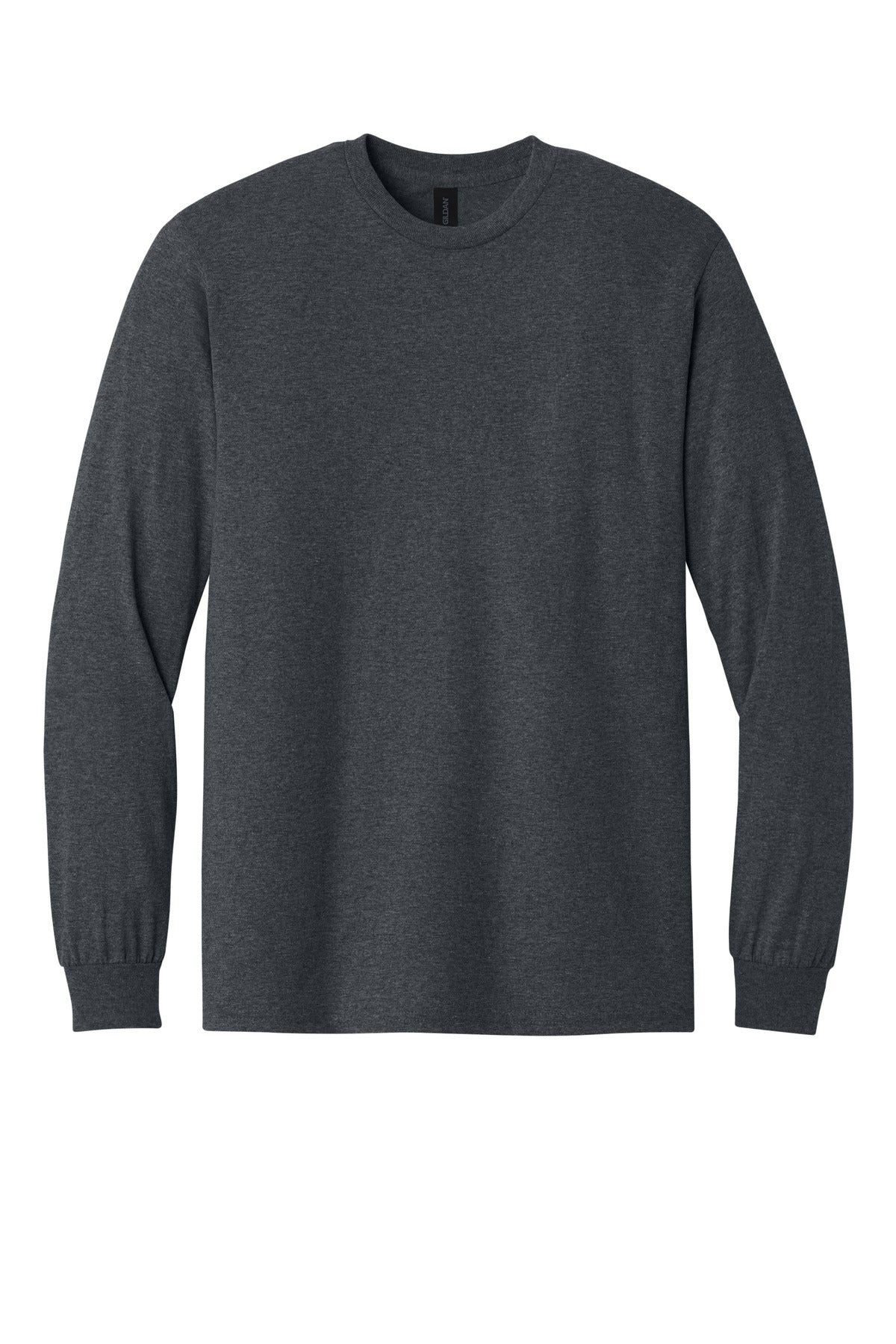 Front View of DarkHthr Gildan - Heavy Cotton 100% Cotton Long Sleeve T-Shirt. 5400