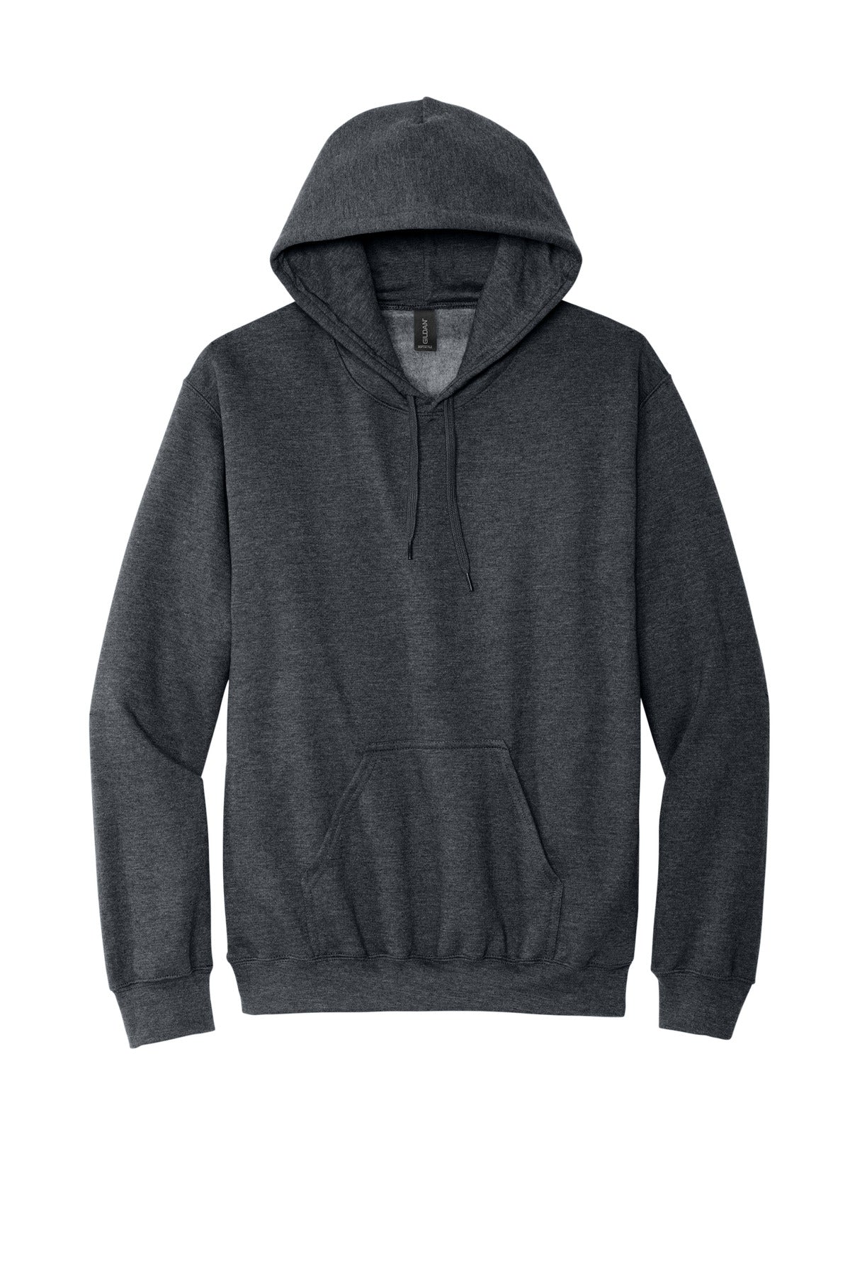 Front View of DarkHthr Gildan Softstyle Midweight Pullover Hooded Sweatshirt SF500