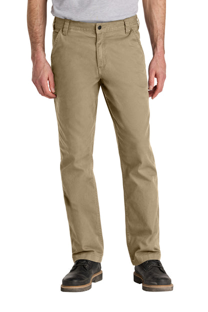 Front View of DarkKhaki Carhartt Rugged Flex Rigby Pant CT102291